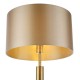 74927-003 Antique Brass & Clear Glass Floor Lamp with Taupe Shade