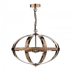 32377-003 Petrol Copper 3 Light Oval Pendant