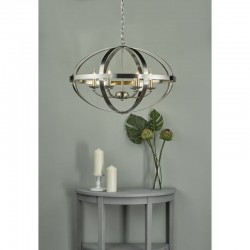 33353-003 Satin Chrome 6 Light Oval Pendant