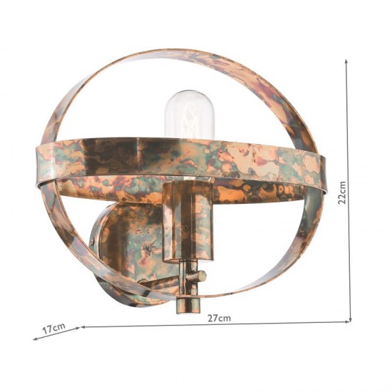 74928-003 Petrol Copper Wall Lamp