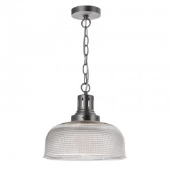 38015-003 Antique Chrome Pendant with Textured Glass 38015-003 Antique Chrome Pendant with Textured Glass