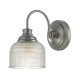 33370-003 Antique Chrome Wall Lamp with Textured Glass