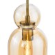 74929-003 Brushed Bronze Pendant with Amber Glass