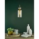 74929-003 Brushed Bronze Pendant with Amber Glass