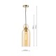 74929-003 Brushed Bronze Pendant with Amber Glass