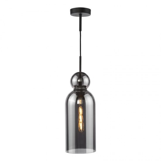 74930-003 Matt Black Pendant with Smoked Glass