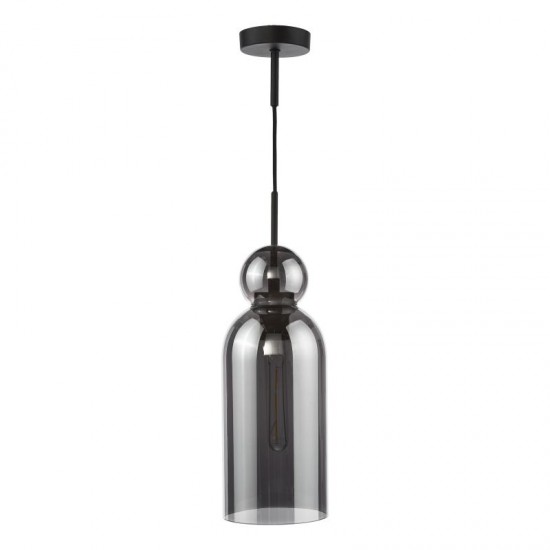 74930-003 Matt Black Pendant with Smoked Glass