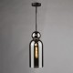 74930-003 Matt Black Pendant with Smoked Glass