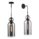 74930-003 Matt Black Pendant with Smoked Glass
