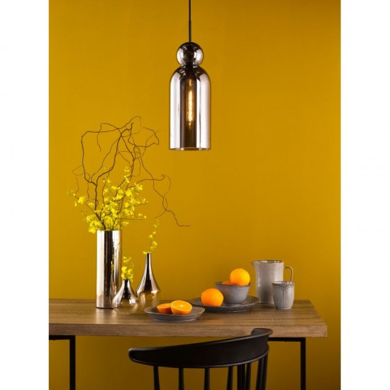 74930-003 Matt Black Pendant with Smoked Glass