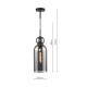 74930-003 Matt Black Pendant with Smoked Glass