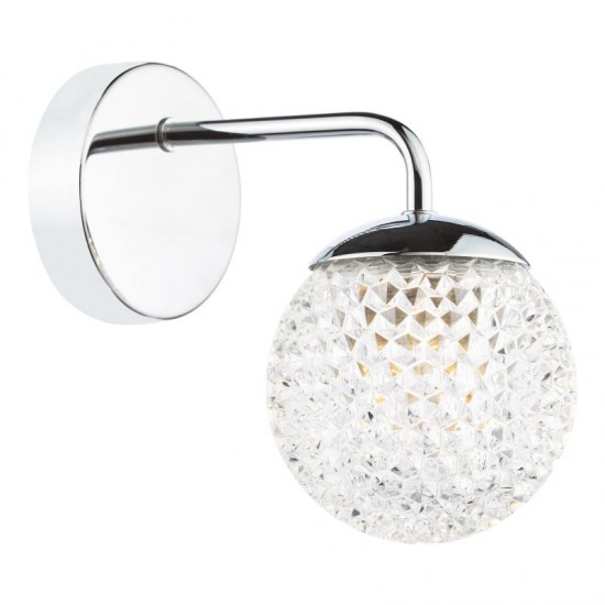 74934-003 Chrome Wall Lamp with Honeycomb Acrylic Shade IP44