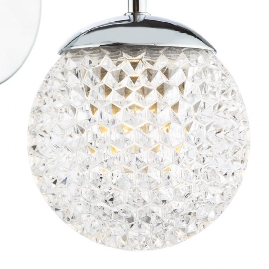 74934-003 Chrome Wall Lamp with Honeycomb Acrylic Shade IP44
