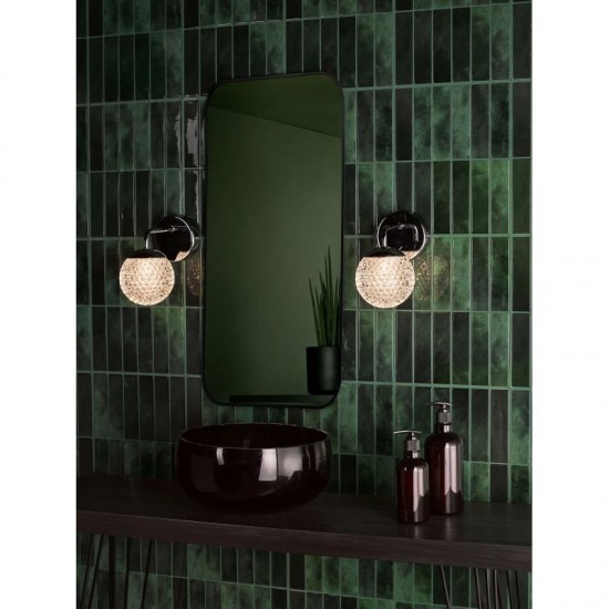 74934-003 Chrome Wall Lamp with Honeycomb Acrylic Shade IP44