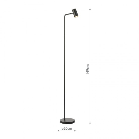 79657-003 Matt Black Task Floor Lamp