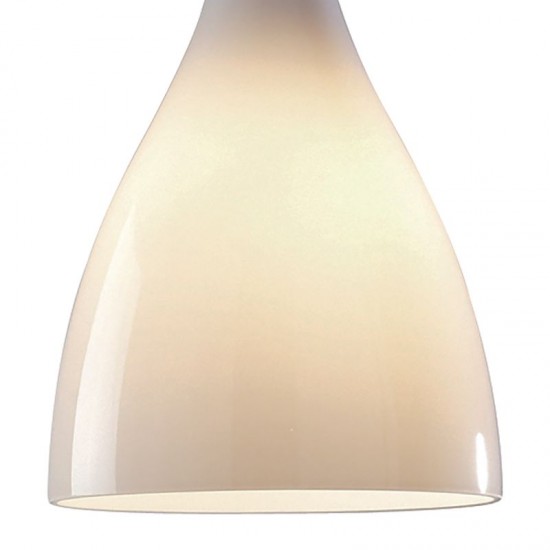 6663-003 Polished Chrome Pendant with White Glass
