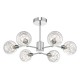 52188-003 Chrome 6 Light Semi-Flush with Decorative Glasses