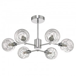 52188-003 Chrome 6 Light Semi-Flush with Decorative Glasses