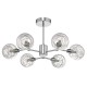 52188-003 Chrome 6 Light Semi-Flush with Decorative Glasses