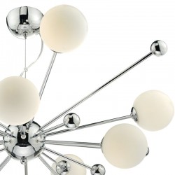 33400-003 Chrome 10 Light Centre Fitting with Opal Globe Glasses