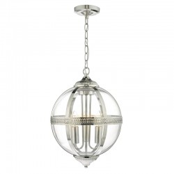 33401-003 Polish Nickel 3 Light Pendant with Clear Glass Globe 33401-003 Polish Nickel 3 Light Pendant with Clear Glass Globe