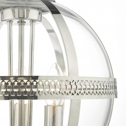 33401-003 Polish Nickel 3 Light Pendant with Clear Glass Globe