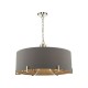 61723-003 Polished Nickel 6 Light Pendant with Grey Shade