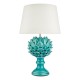 71138-003 Turquoise Ceramic Table Lamp with White Shade