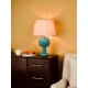 71138-003 Turquoise Ceramic Table Lamp with White Shade