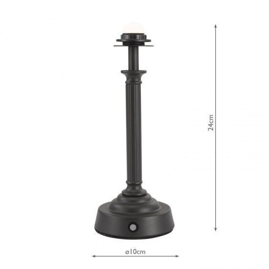 79783-003 - Base Only - Rechargeable Matt Black Table Lamp