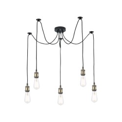 61725-003 Antique Brass & Black Spider Pendant