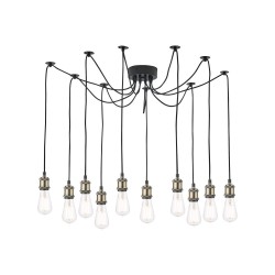 61726-003 Antique Brass & Black Spider Pendant