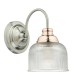 4599-003 Chrome & Copper Wall Lamp with Prismatic Glass