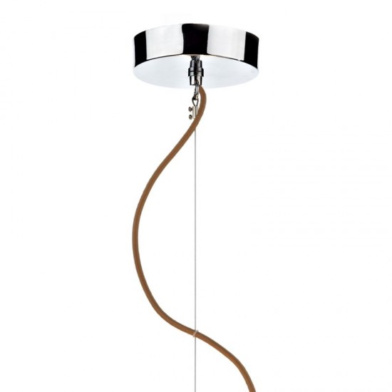 6798-003 Chrome 3 Light Hanging Pendant with Taupe Shade with Diffuser