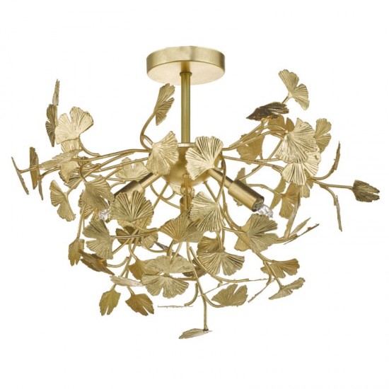 52202-003 Gold Leaves 4 Light Ceiling Lamp
