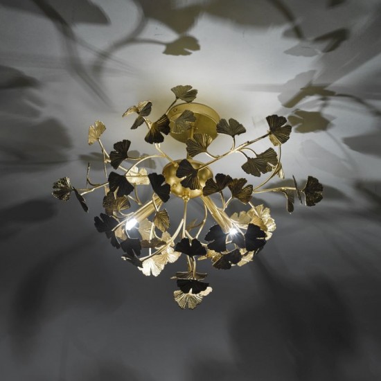52202-003 Gold Leaves 4 Light Ceiling Lamp
