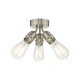 61801-004 Satin Nickel 3 Light Flush