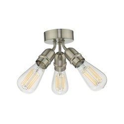 61801-004 Satin Nickel 3 Light Flush 61801-004 Satin Nickel 3 Light Flush