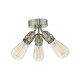 61801-004 Satin Nickel 3 Light Flush