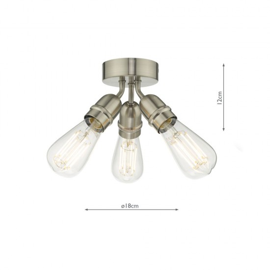 61801-004 Satin Nickel 3 Light Flush