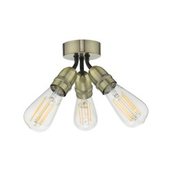 61802-004 Antique Brass 3 Light Flush 61802-004 Antique Brass 3 Light Flush