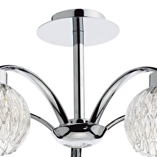 32435-003 Chrome 5 Light Centre Fitting with Ribbed Glasses 32435-003 Chrome 5 Light Centre Fitting with Ribbed Glasses