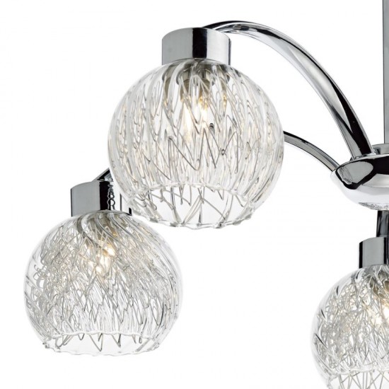 32435-003 Chrome 5 Light Centre Fitting with Ribbed Glasses 32435-003 Chrome 5 Light Centre Fitting with Ribbed Glasses
