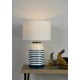 52224-003 White & Blue Ceramic Table Lamp with Ivory Shade