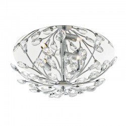 4737-003 Chrome 3 Light Flush with Crystal Flower Beads
