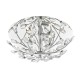 4737-003 Chrome 3 Light Flush with Crystal Flower Beads