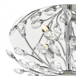 4737-003 Chrome 3 Light Flush with Crystal Flower Beads