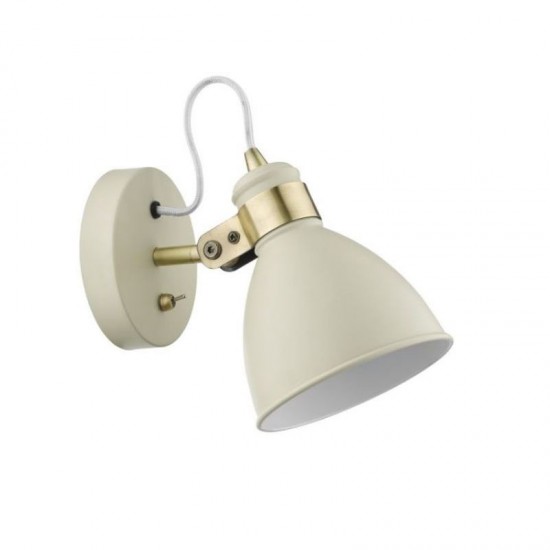 63696-003 Cream & Antique Brass Wall Lamp 63696-003 Cream & Antique Brass Wall Lamp
