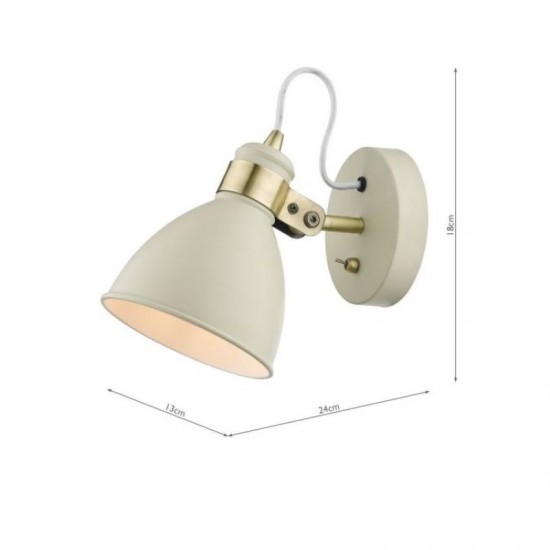 63696-003 Cream & Antique Brass Wall Lamp 63696-003 Cream & Antique Brass Wall Lamp