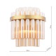 74691-003 Natural Brass 2 Light Wall Lamp with Champagne Ribbed Glass